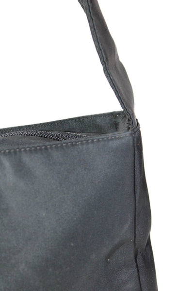 Prada Womens Tessuto Zippered Shoulder Handbag Black
