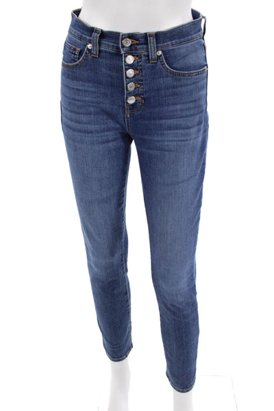 Veronica Beard Women Cropped Ankle Jeans Blue Mid Rise Size 2