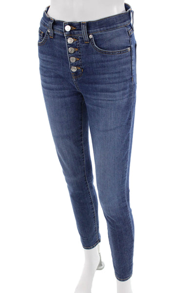 Veronica Beard Women Cropped Ankle Jeans Blue Mid Rise Size 2