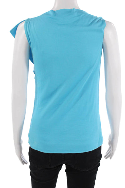 Ralph Lauren Black Label Women Sleeveless Jersey Blouse Blue Cotton Size XS
