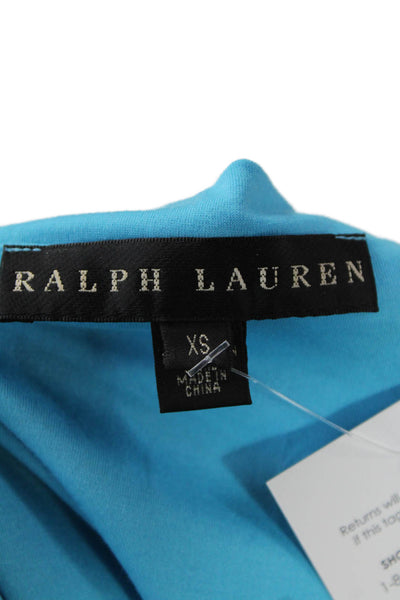Ralph Lauren Black Label Women Sleeveless Jersey Blouse Blue Cotton Size XS