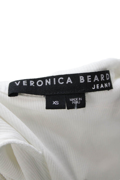 Veronica Beard Womens White V-Neck Tank 97% Pima Cotton Size XS