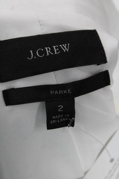 J Crew Womens Linen Collared One-Button Long Sleeve Blazer White Size 2
