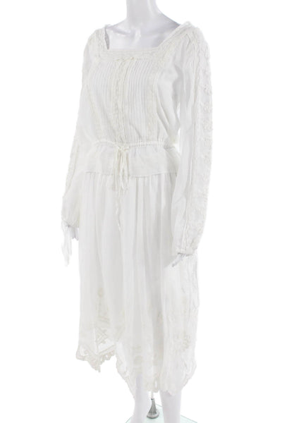 Love Shack Fancy Womens Drawstring Waist Top Maxi Skirt Set White Size Small/2