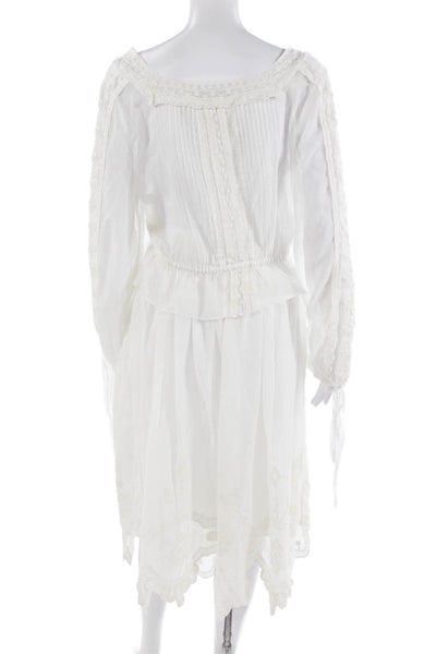 Love Shack Fancy Womens Drawstring Waist Top Maxi Skirt Set White Size Small/2