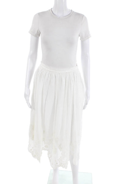 Love Shack Fancy Womens Drawstring Waist Top Maxi Skirt Set White Size Small/2
