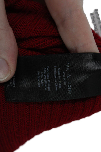 Rag & Bone, Women Pullover Sweater Red Crew Neck Long Sleeve Size XS