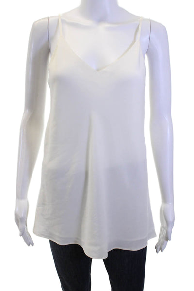 Lafayette 148 New York Women White V-Neck Sleeveless Camisole Size S