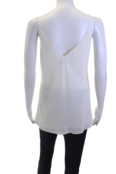 Lafayette 148 New York Women White V-Neck Sleeveless Camisole Size S