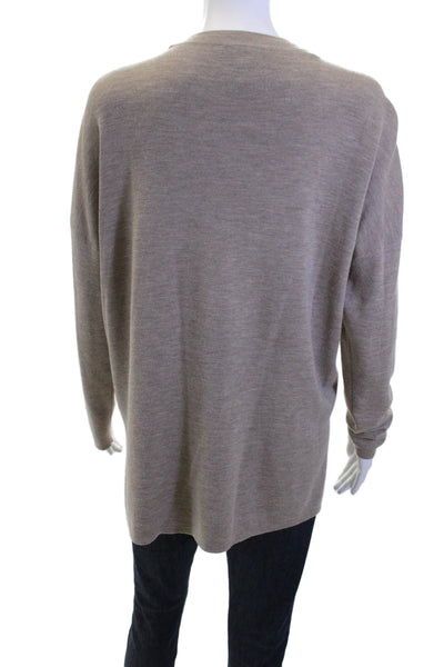 Eileen Fisher Unisex Italian Yarn Beige Crew Neck Pullover Sweater Size XS