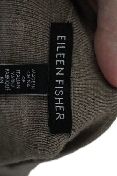 Eileen Fisher Unisex Italian Yarn Beige Crew Neck Pullover Sweater Size XS