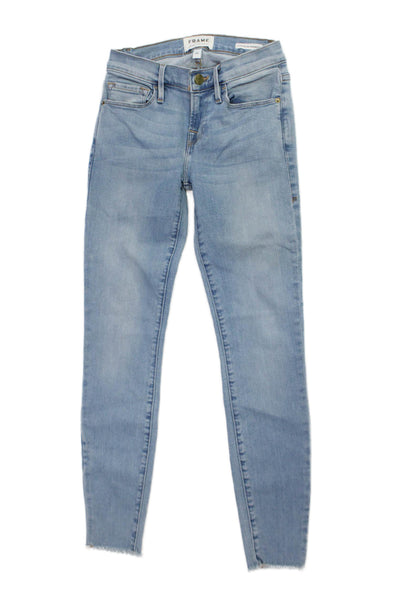 Frame Denim Womens Light Blue Ankle Skinny Jeans Mid Rise Size 23