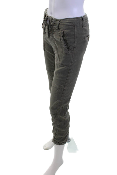 Joie Women Cropped Cargo Pants Green Button Size 23