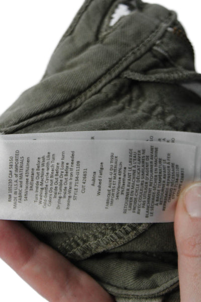 Joie Women Cropped Cargo Pants Green Button Size 23