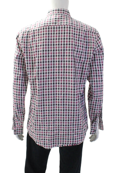 Paul Smith Mens Cotton Long Sleeve Button Plaid Shirt White Size EUR 34
