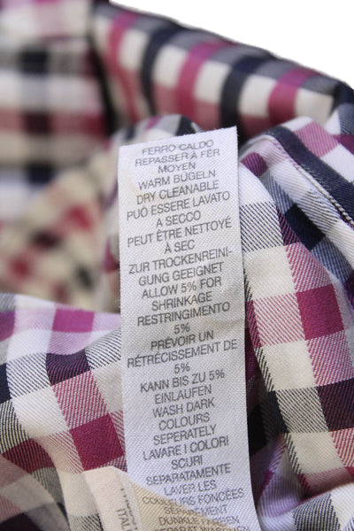 Paul Smith Mens Cotton Long Sleeve Button Plaid Shirt White Size EUR 34
