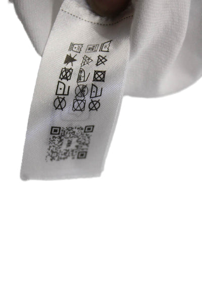 Zara Women Basic White Collared Long Sleeve Button-Up Top Size S