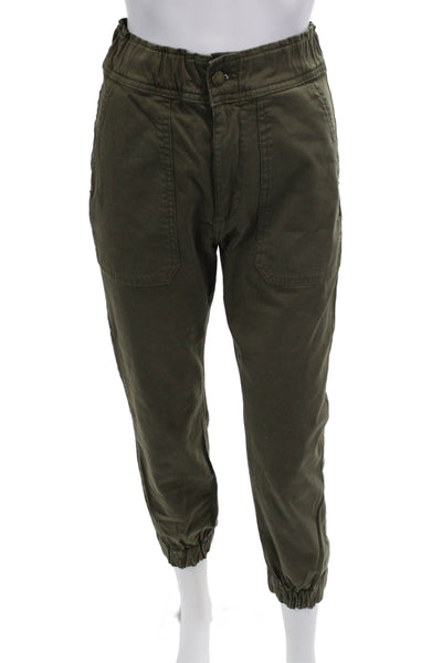 DL1961 Women Cropped Joggers Green Button Size 23