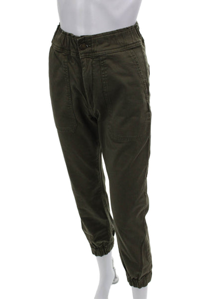 DL1961 Women Cropped Joggers Green Button Size 23