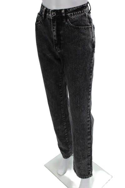 We Wore What Women Mom Straight Jeans Dark Gray High Waist Size 25