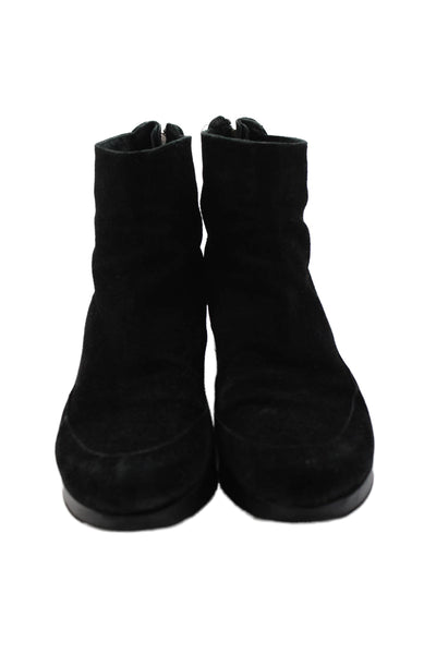 Robert Clergerie Womens Leather Zippered Wedge Ankle Boots Black Size 7.5