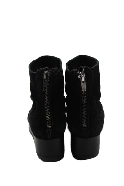 Robert Clergerie Womens Leather Zippered Wedge Ankle Boots Black Size 7.5
