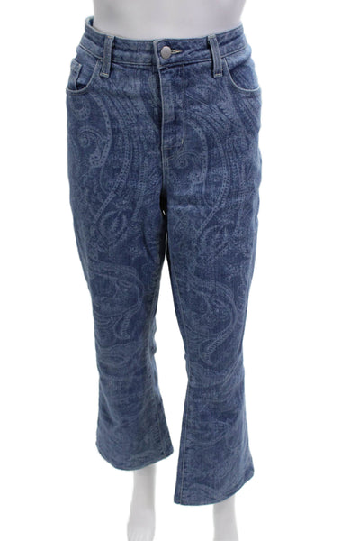 L'Agence Women Bootcut Flared Blue Jeans High Rise Paisley Size 31