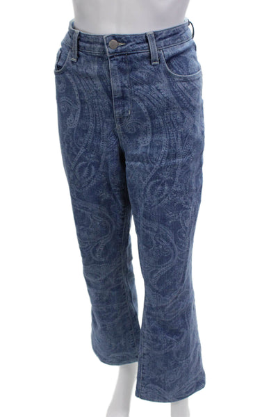L'Agence Women Bootcut Flared Blue Jeans High Rise Paisley Size 31