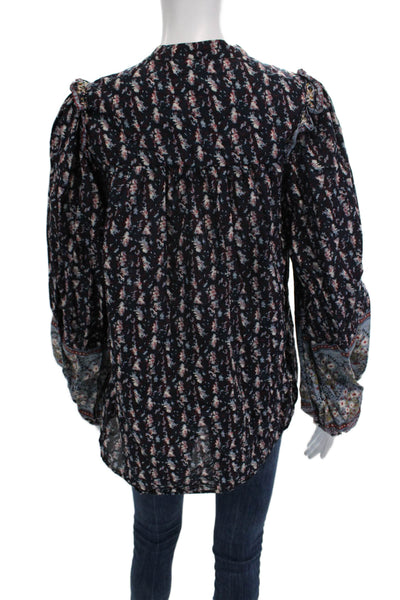 Joie Women Bohemian Floral Cotton Long Sleeve Button Blouse Size M