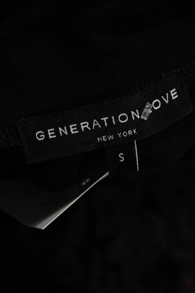 Generation Love Women Black Mock Neck Short Sleeve Blouse Gothic Size S