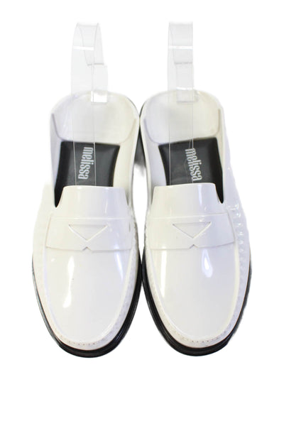 Melissa Womens Round Toe Slide On Loafers Mules White Size 5