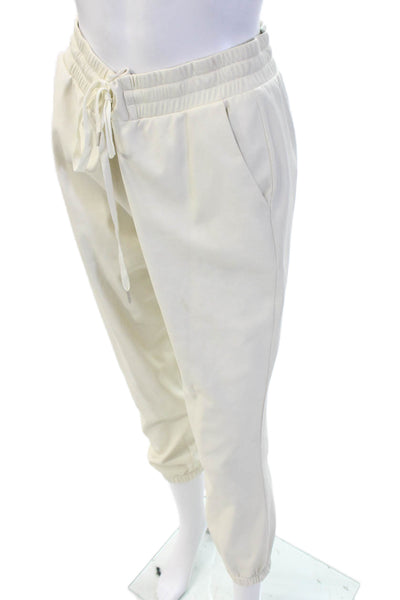 Philanthropy Women White Jogger Sweatpants Drawstring Polyester Blend Size M