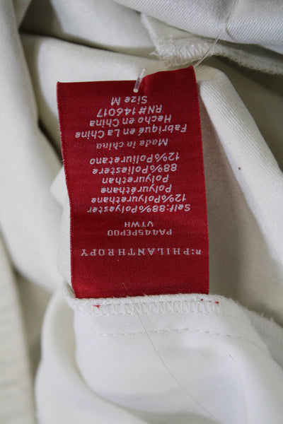Philanthropy Women White Jogger Sweatpants Drawstring Polyester Blend Size M