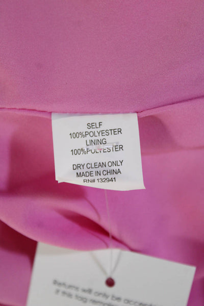 Amanda Uprichard Women Pink Sundress Square Neck Short Sleeve Cotton Size S
