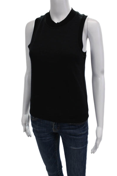Rag & Bone Women Black Basic Mock Neck Tank Cotton Size S