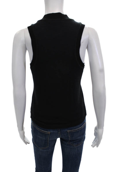 Rag & Bone Women Black Basic Mock Neck Tank Cotton Size S