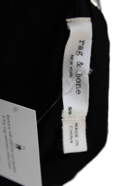 Rag & Bone Women Black Basic Mock Neck Tank Cotton Size S