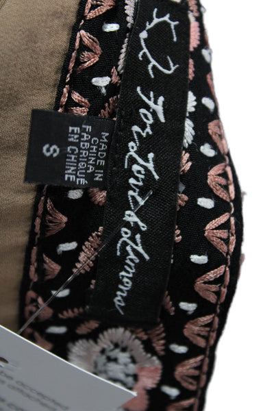 For Love & Lemons Women A-Line Mini Skater Skirt Black Floral Size S
