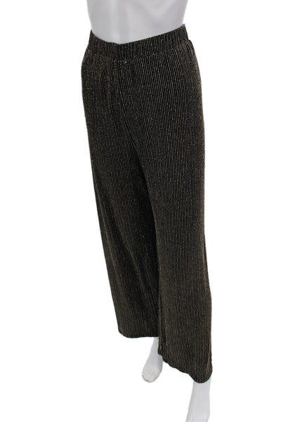 Molo Women Black Striped Pants 90% Polyamide 10% Elastane Size S