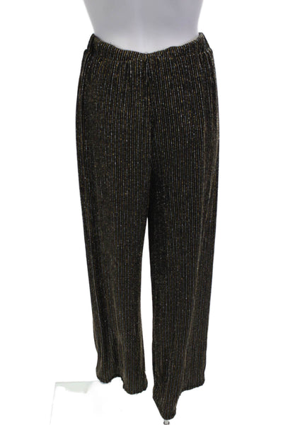 Molo Women Black Striped Pants 90% Polyamide 10% Elastane Size S