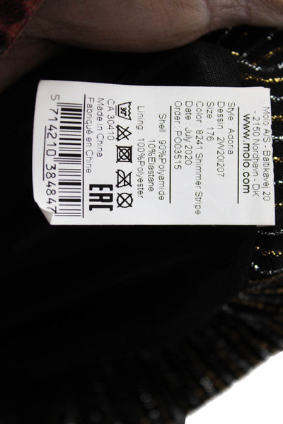 Molo Women Black Striped Pants 90% Polyamide 10% Elastane Size S