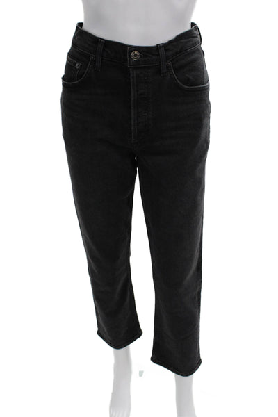 Agolde Women Ankle Cropped Black Jeans Size 28