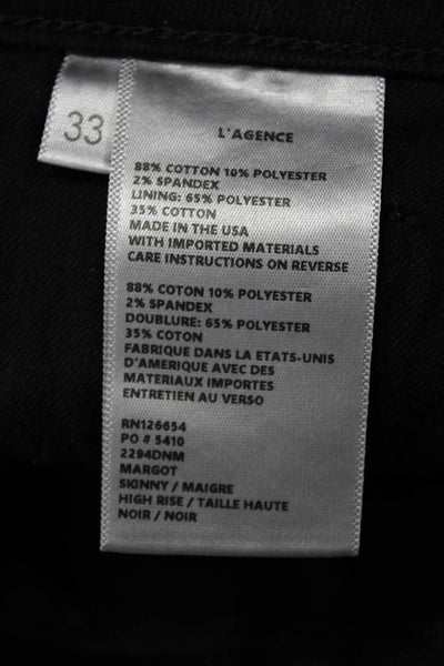 L'Agence Women Black Cropped Ankle Mid-Rise Jeans Size 33