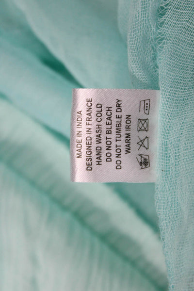 Sundress Women Maxi Light Blue Square Neck Sleeveless Geometric Size XS