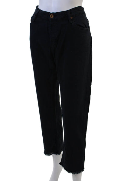 NSF Women High Waist Ankle Cropped Pants Black Size 29