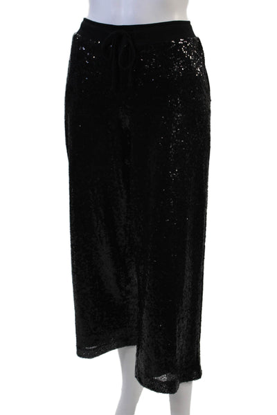 Jet John Eshaya Women Cropped Jogger Pants Black Drawstring Nylon Size M