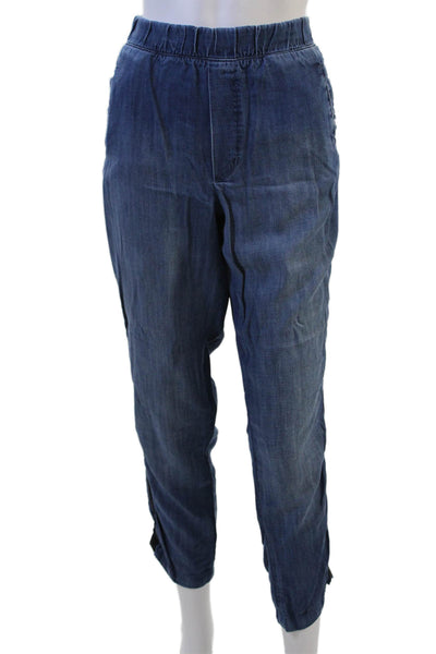 Bella Dahl Womens Cropped Jogger Pants Dark Blue Tencel Lyocell Size L