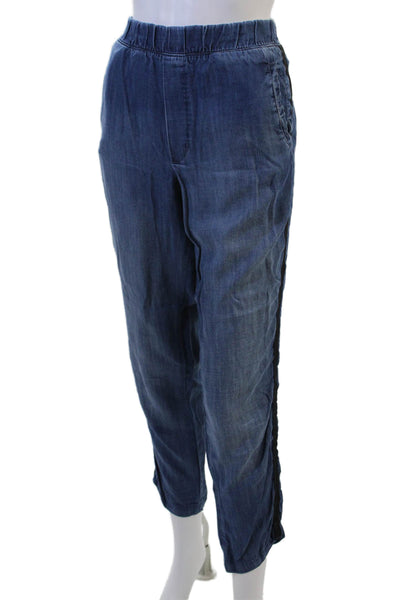 Bella Dahl Womens Cropped Jogger Pants Dark Blue Tencel Lyocell Size L