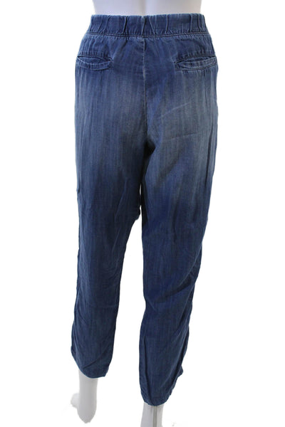 Bella Dahl Womens Cropped Jogger Pants Dark Blue Tencel Lyocell Size L