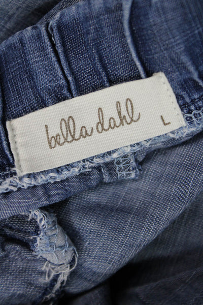 Bella Dahl Womens Cropped Jogger Pants Dark Blue Tencel Lyocell Size L